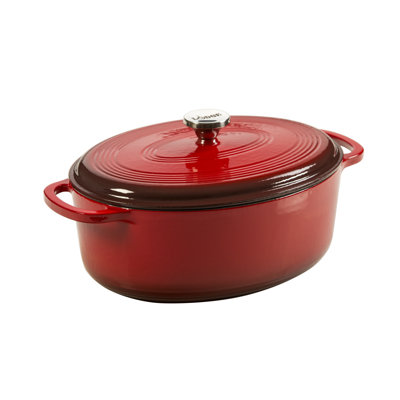 Lodge 7 Quart Red Enameled Oval Dutch Oven