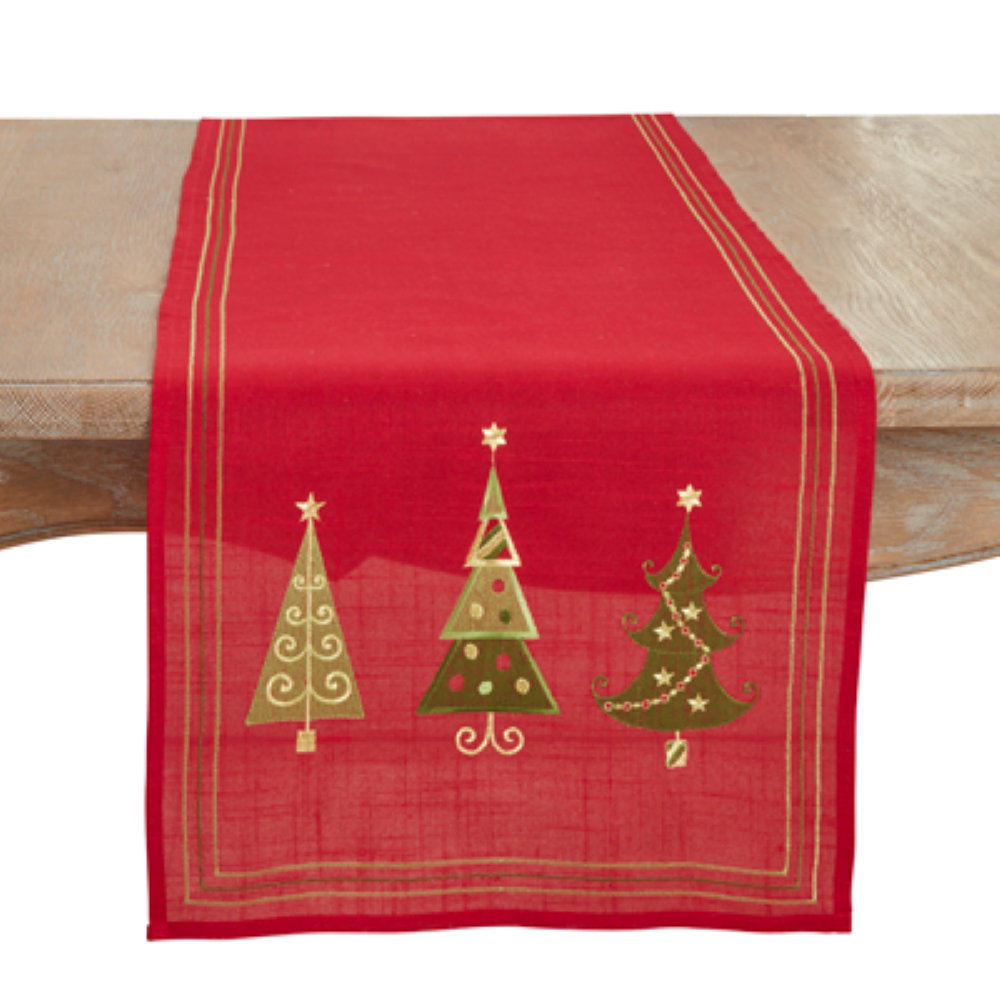 Floral Christmas Table Runnner, 54" x 16"
