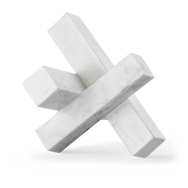 Stix Marble Decorative Object, White