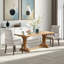 Chaise de salle à manger rembourrée beige en chenille - Fauteuil club capitonné avec pieds incurvés en bois massif, fauteuil pour la salle à manger, la cuisine et le salon (ensemble simple)