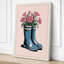 Boots in Bloom Botanical 1 Piece Wrapped Canvas Wall Art-1383932107-1383932110