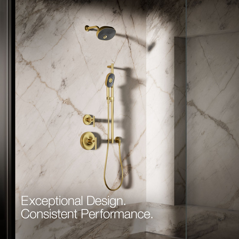 Statement 2.5 GPM Oval Multifunction Handshower With Katalyst Air-Induction Technology, Vibrant Brushed Moderne Brass