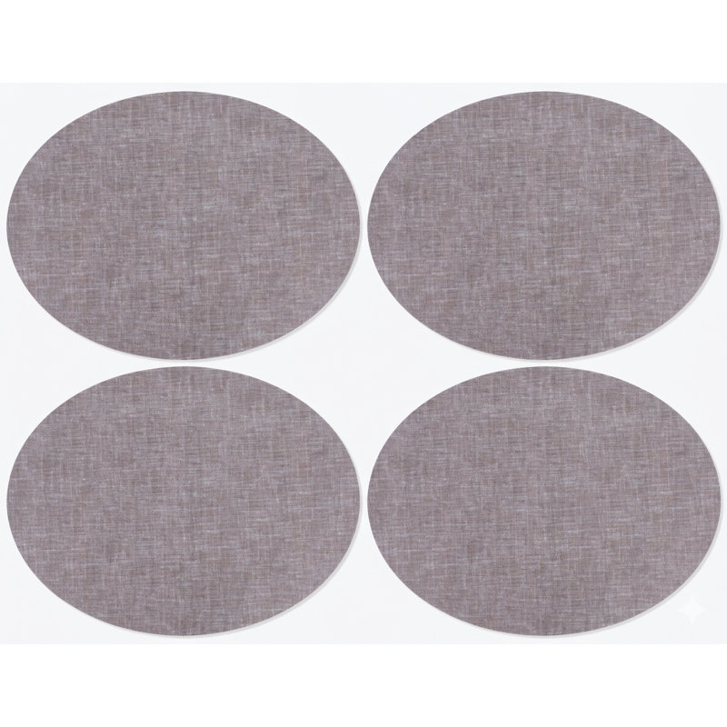 Ensemble de 4 napperons en vinyle Riviera - Ovale, Chocolate