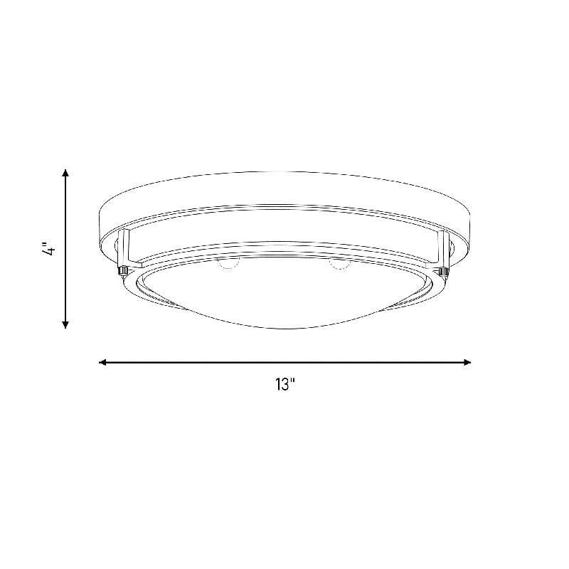 Plafonnier encastré simple à 2 lumières de 13 po Aaru, Laiton naturel