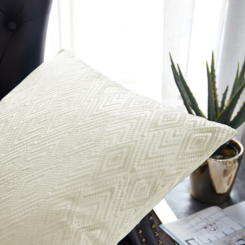 Housse de coussin rectangulaire en velours Ikat, Gardenia