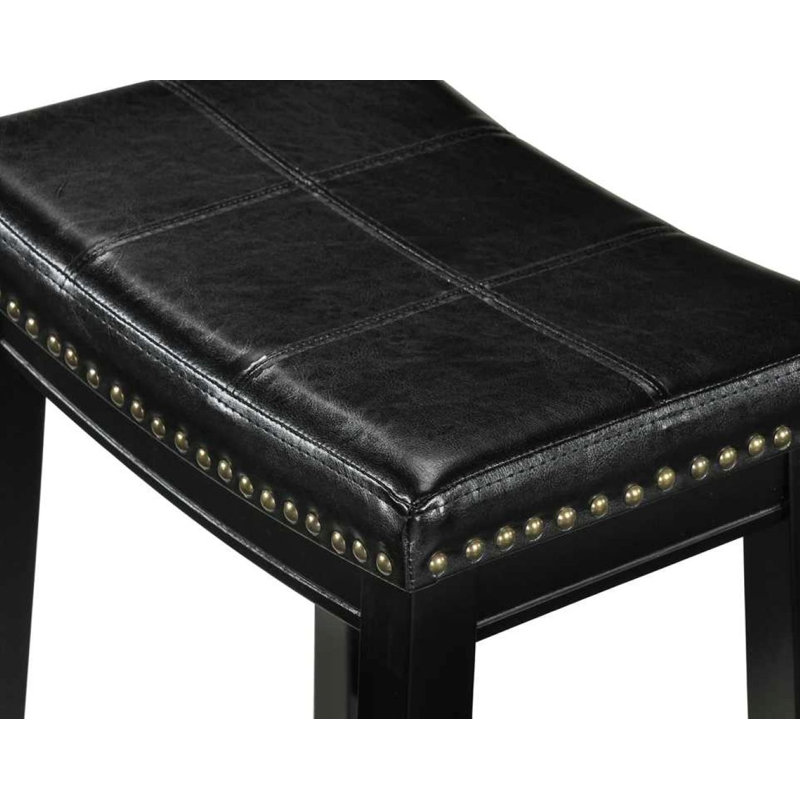 Tabouret de bar Bellea Vita en bois massif sans dossier avec assise rembourrée (lot de 2)