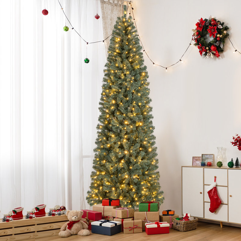 Arbre de Noël artificiel avec lumières et branches, 9'