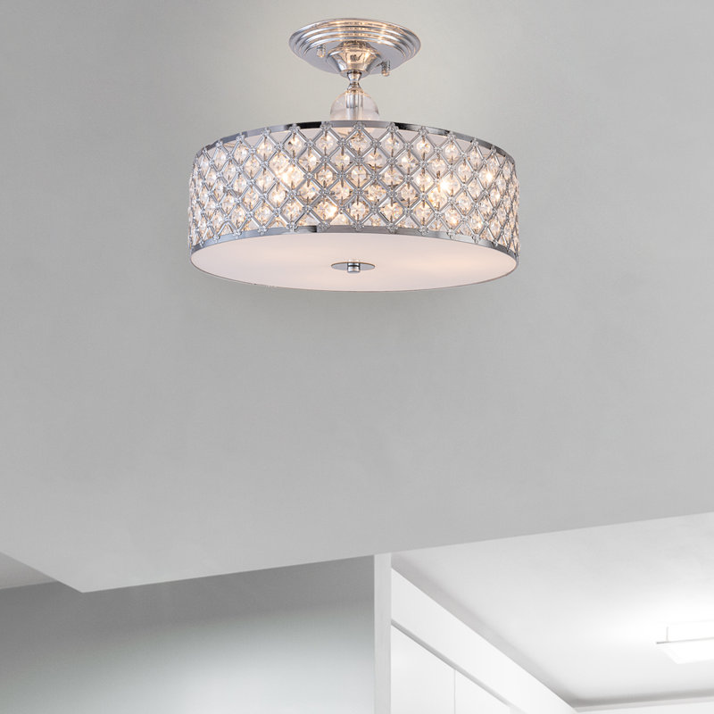 Salas Semi Flush Mount, Polished Chrome