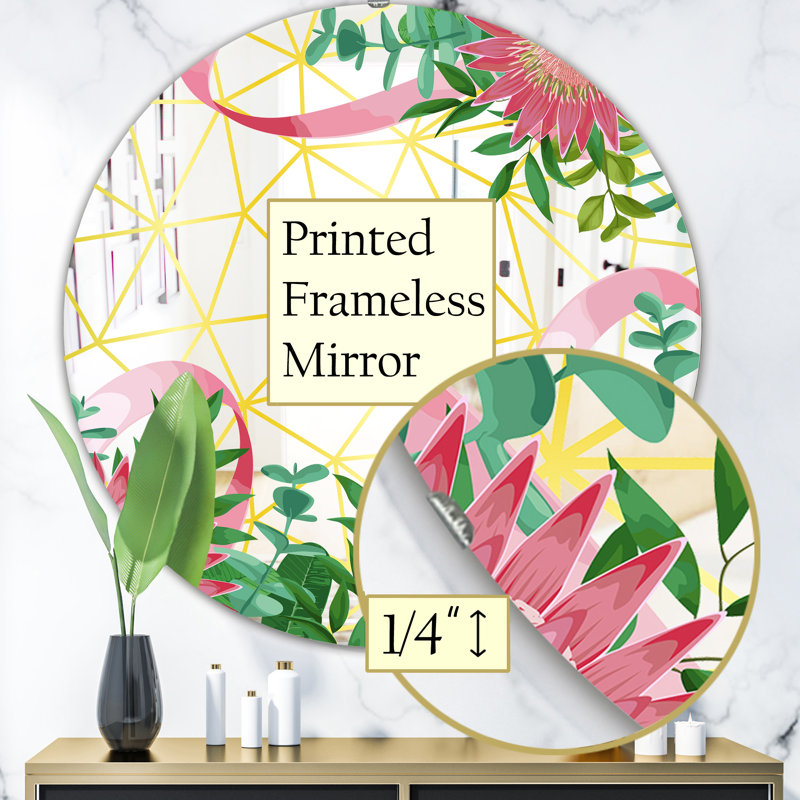 Miroir d'appoint efflorescent Glam, H 31,5 po x l po