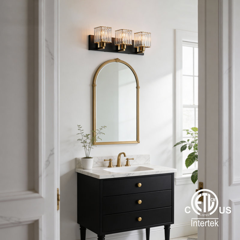3-Light Crystal Dimmable Vanity Light