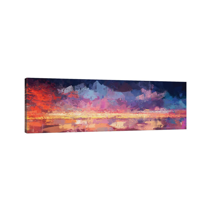 Sunset In The Matrix by Van Credi - Panoramic Painting on Canvas, 40.64cm H x 121.92cm W x 3.81cm D, Wrapped Canvas