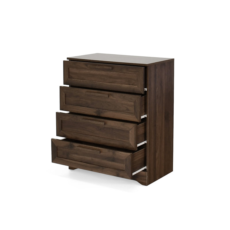 Commode l 4 tiroirs Kazusa, Noyer