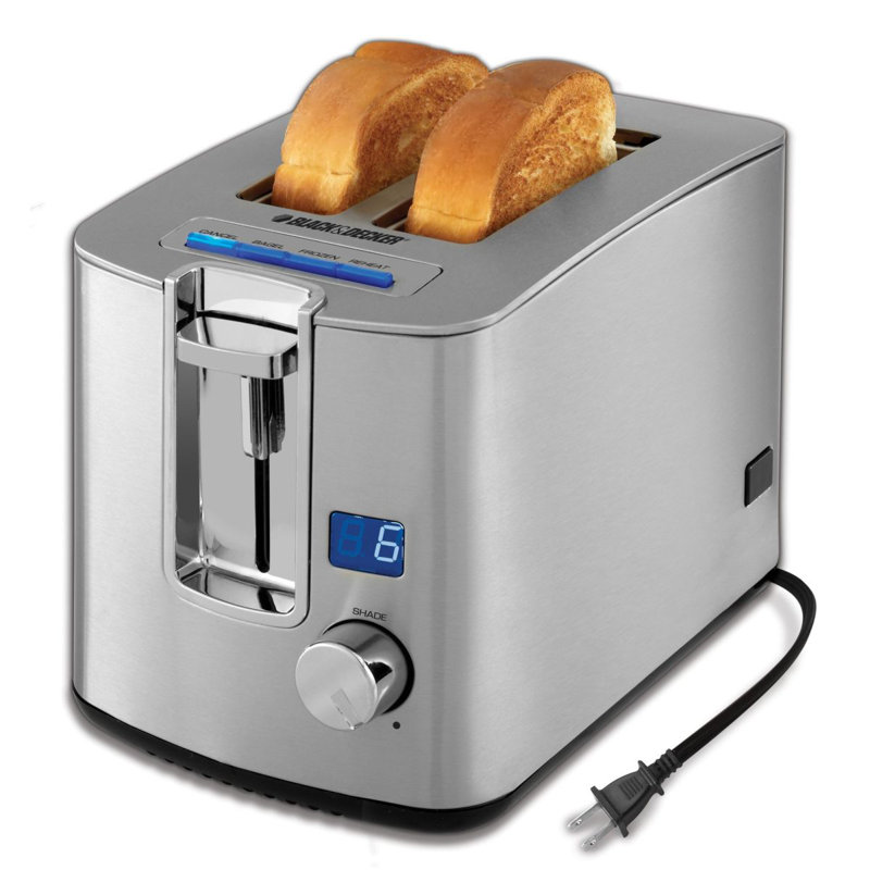 2-Slice Retractable Cord LED Display Toaster