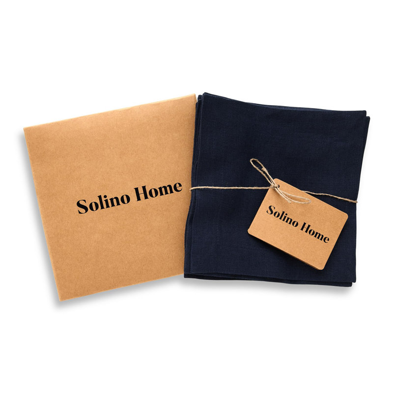 Dru - Cotton Linen Plain Cocktail Napkins, Indigo Navy