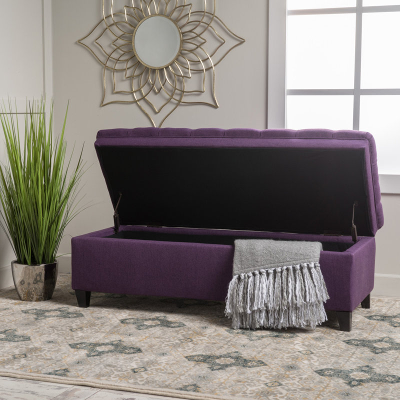 Banc de rangement avec repose-pieds Modern, Mauve