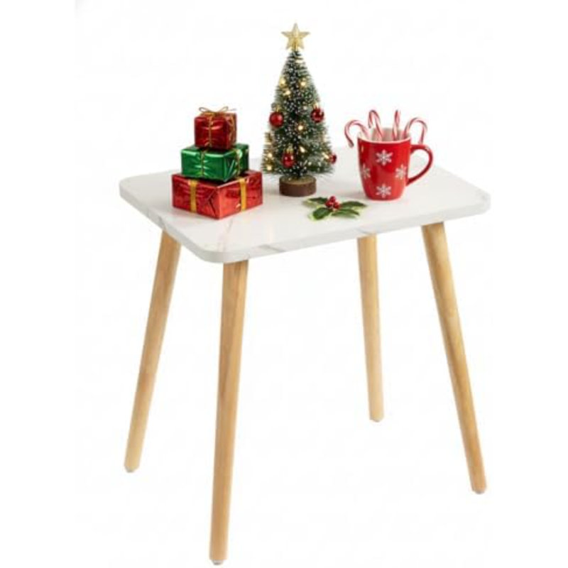 Petite table d'appoint, table de chevet moderne pour salon, chambre, balcon ou bureau, idéale pour les petits espaces. Montage facile. Finition en marbre blanc.
