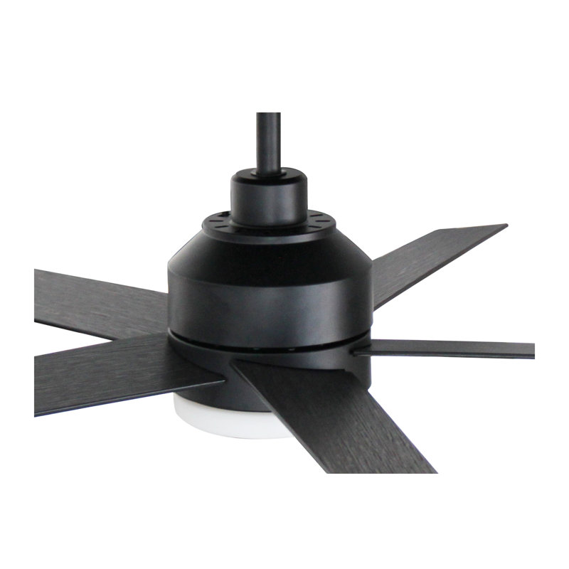 Fairmont 52 inch Matte Black Ceiling Fan with LED Light Kit and Remote Control