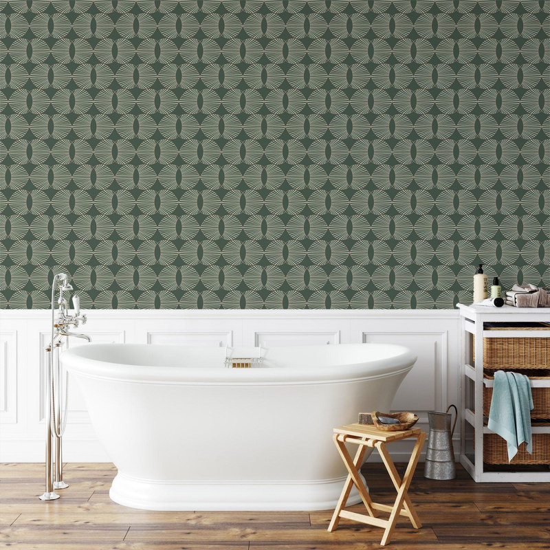 Lomé Paume 10' L x 24" W Wallpaper Roll, Evergreen, Faux Grasscloth, Non-pasted