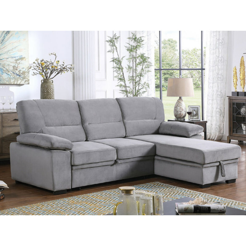 Velvet L-Shaped Sectional Reversible