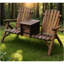 Causeuse double Adirondack, chaise Adirondack double en bois avec seau à glace, causeuse d'extérieur avec dossier haut