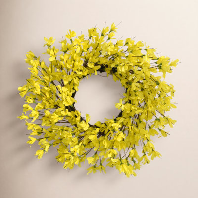 24" Handcrafted Forsythia No Holiday Wreath