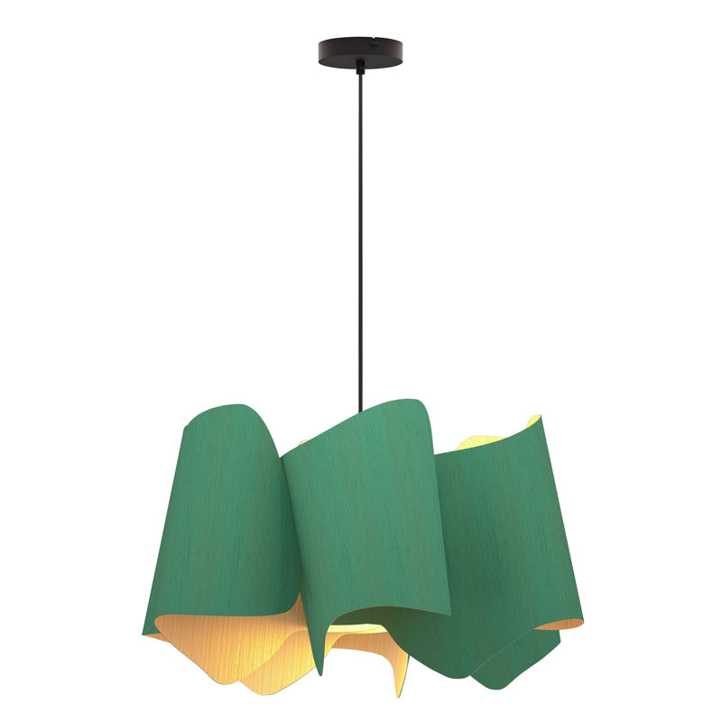 Luminaire suspendu unique à 1 lumière Camila, Pétrole clair
