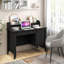 Bureau d'ordinateur rétro avec tablettes de rangement et 4 tiroirs-951250352
