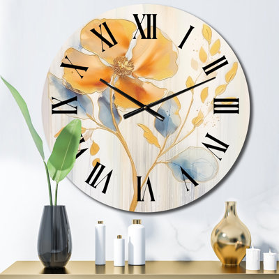 Yellow Blue Harmony In Chaos II Metal Wall Clock