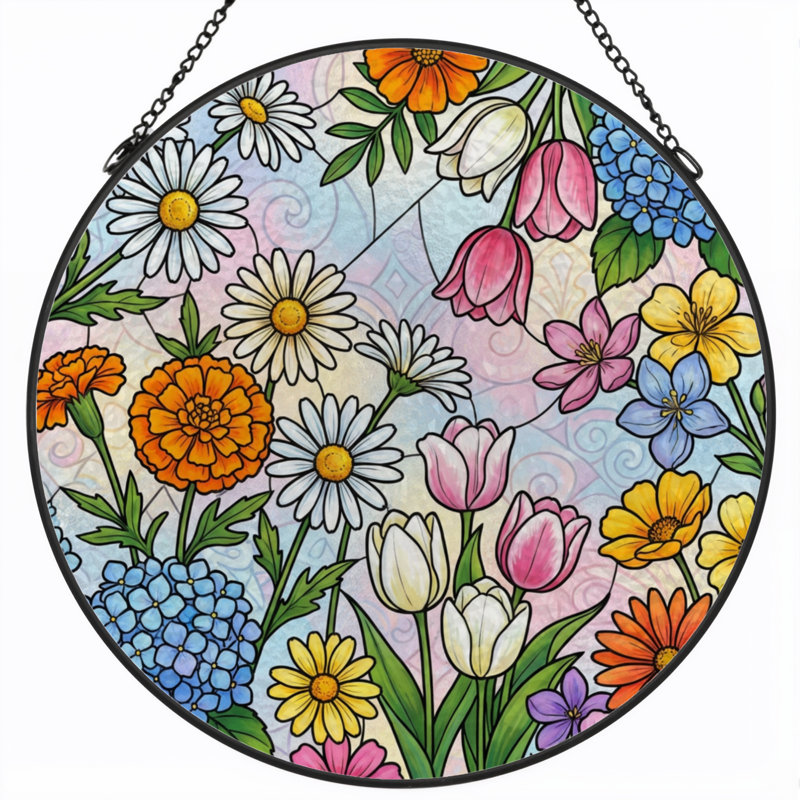 Panneau de vitrail de jardin 12 "H 12", 12" H x 12" W