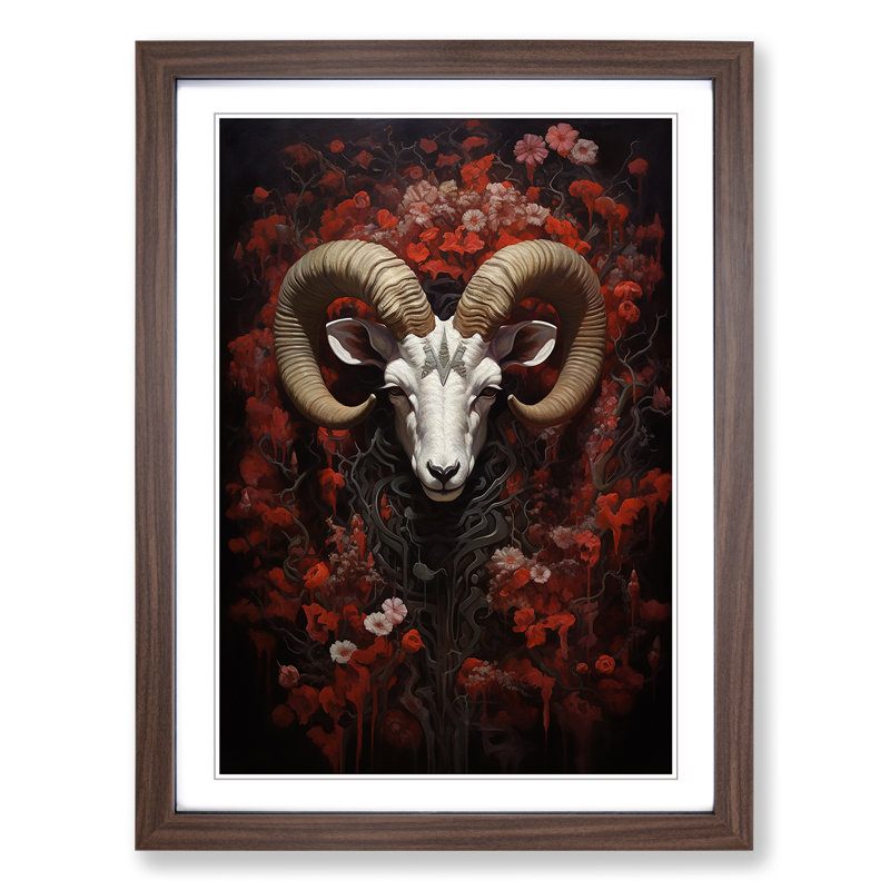 Single Picture Frame Print on Wood, Walnut Framed, 34cm H x 25cm W