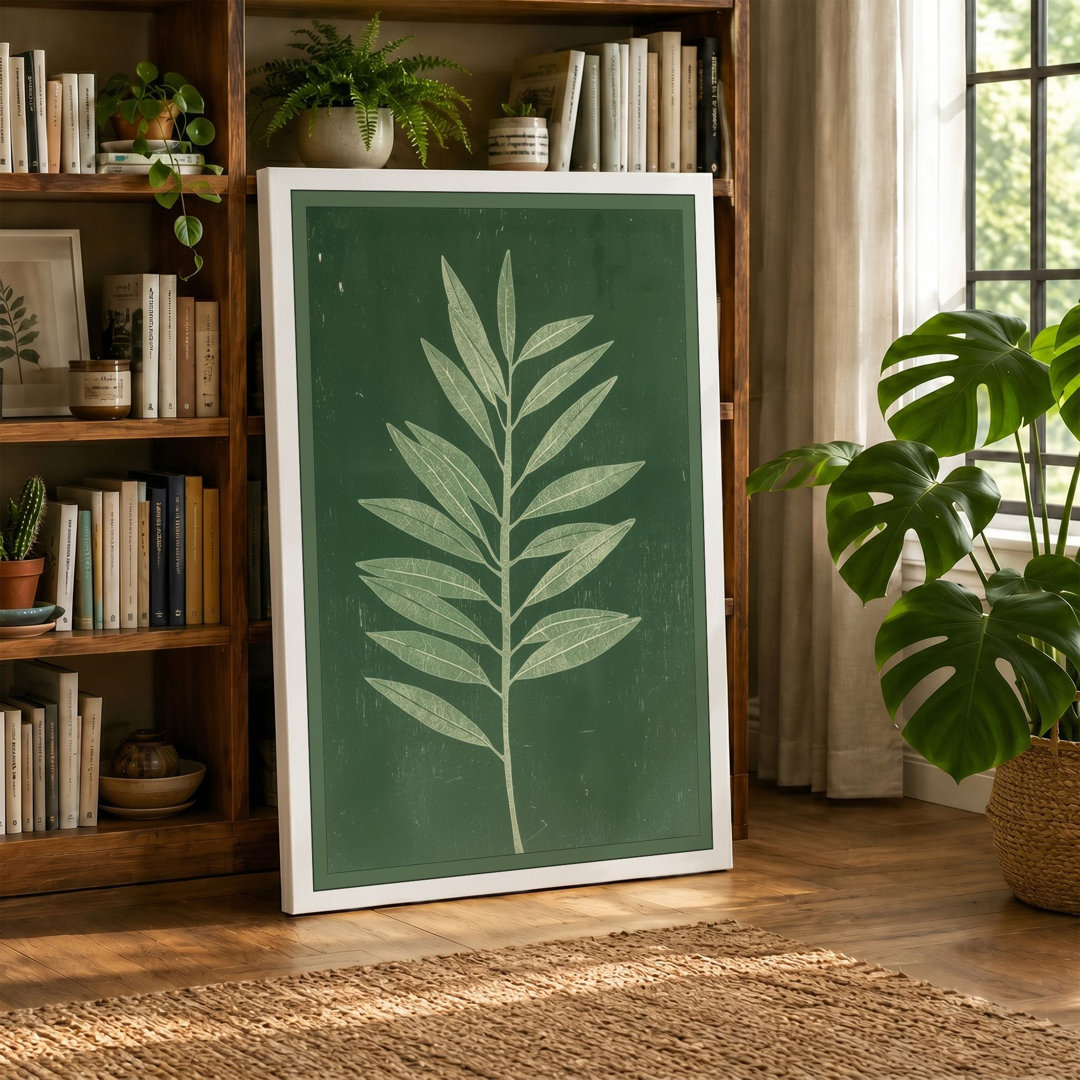 Leafy Branch Study Botanical - Wrapped Canvas