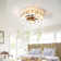 Caged Ceiling Fan With Lights Remote Control,Semi -Embedded Modern Ceiling Fans, 6 Speeds Reversible Blades, 4 Led Bulbs Include(White)