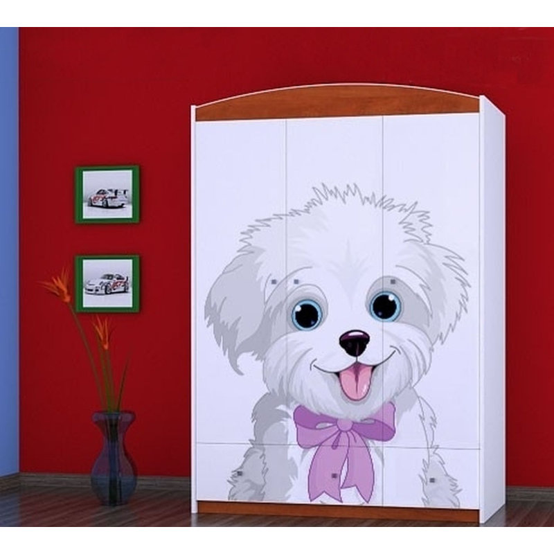 Nevin 3 Door Wardrobe, Red