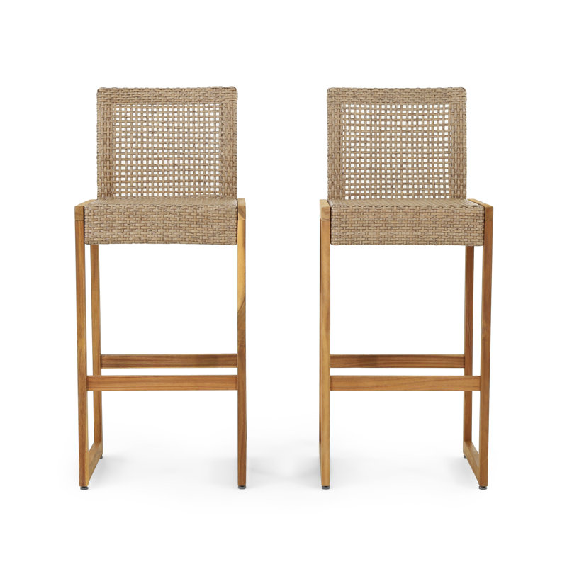 Clanton Wicker Outdoor 30.25'' Bar Stool