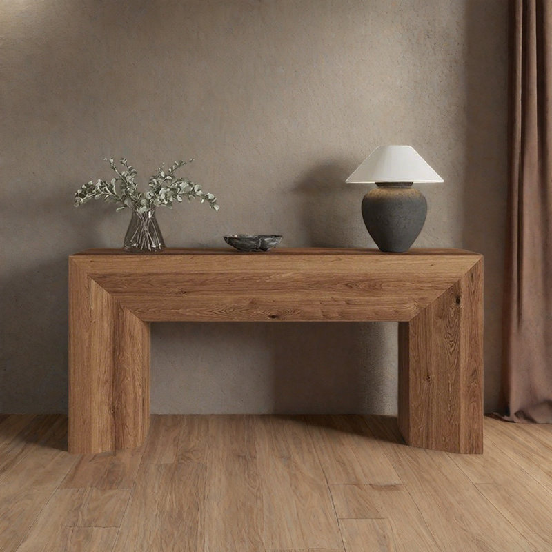 Console rétro en bois massif minimaliste
