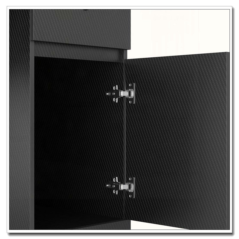 Bureau d'ordinateur avec huche et bibliothèque, bureau de direction en bois pour adolescents, Noir