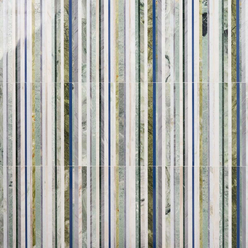 Isla Lagoon Green 16x16 Polished Marble Mosaic Tile