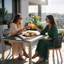 Ensemble repas extérieur pour 2 personnes avec coussins 2 personnes