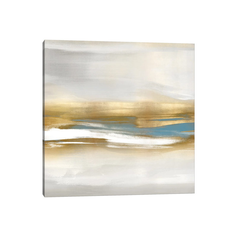 Highlight Gold And Teal II by Jake Messina - Wrapped Canvas Painting, 66.04 cm H x 66.04 cm W x 3.175 cm D