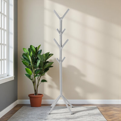 Amondi Coat Rack with 8 Hooks in Grey Metal, Modern and Contemporary Style