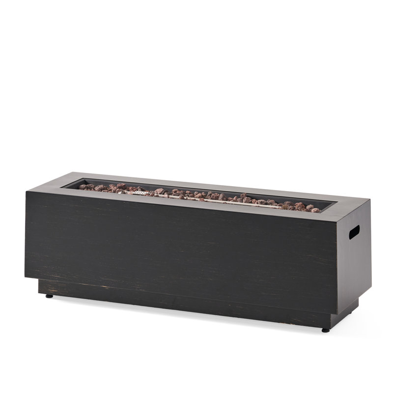 50,000 Iron Fire Pit, Dark Grey, Contemporary Outdoor Centerpiece, No Assembly 40" Rectangular Iron, , Stunning,