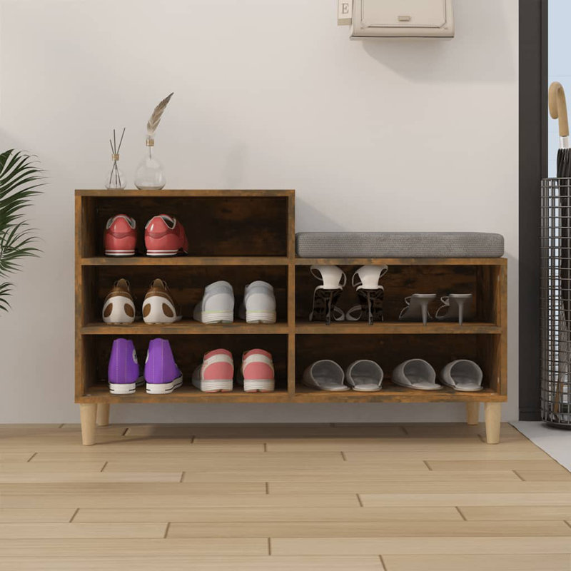 vidaXL Shoe Cabinet 102 x 36 x 60 cm Engineered Wood, Smoked Oak