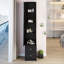 Armoire à miroir 11,8 po x 15,7 po x 63 po pour le corps entier, rangement multi-couches de grande capacité, design américain, noir, idéal pour les armoires décoratives