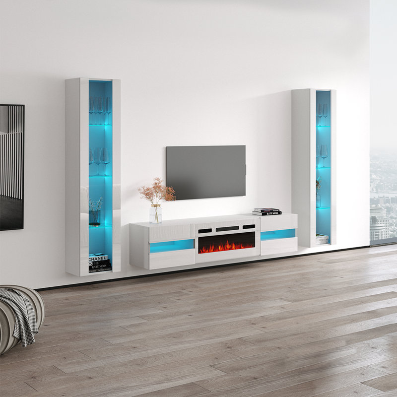 Meuble audio-vidéo Metro White, Blanc
