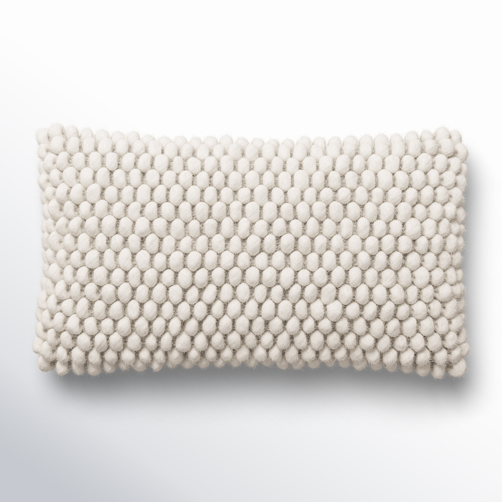Wool Lumbar Pillow Cover, 12" H x 20" W x 1" D