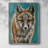 Teal Fox Framed Print - Solid Wood-984592808