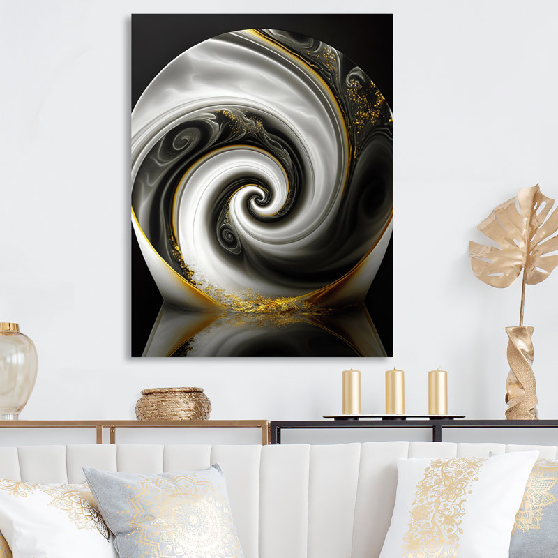 «Abstract Modern Swirl II», reproduction sur toile, H 20 po x l 12 po x P 1 po, Toile tendue