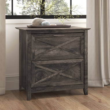 Veda 54'' Desk Sand & Stable Color: Dark Gray Hickory