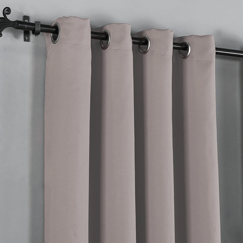 Frasco Blackout Curtain Pair, Silver, 116.84cm Width x 228.6cm Drop