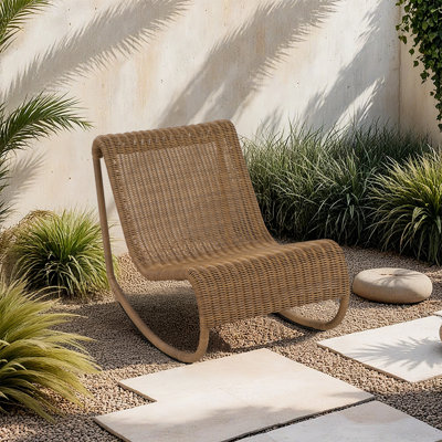 Chaise berçante d'extérieur en osier Antigua